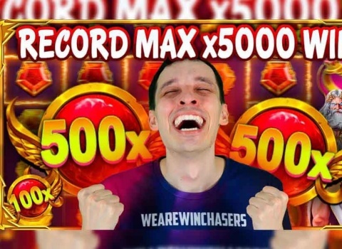 Blogger mrBigSpin set a personal record with a max win of x5000 at the slot machine Gates of Olympus